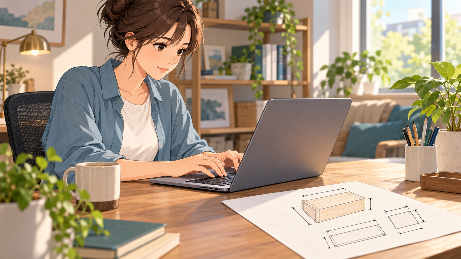 寸法は数で、単位と並べる向きも書く