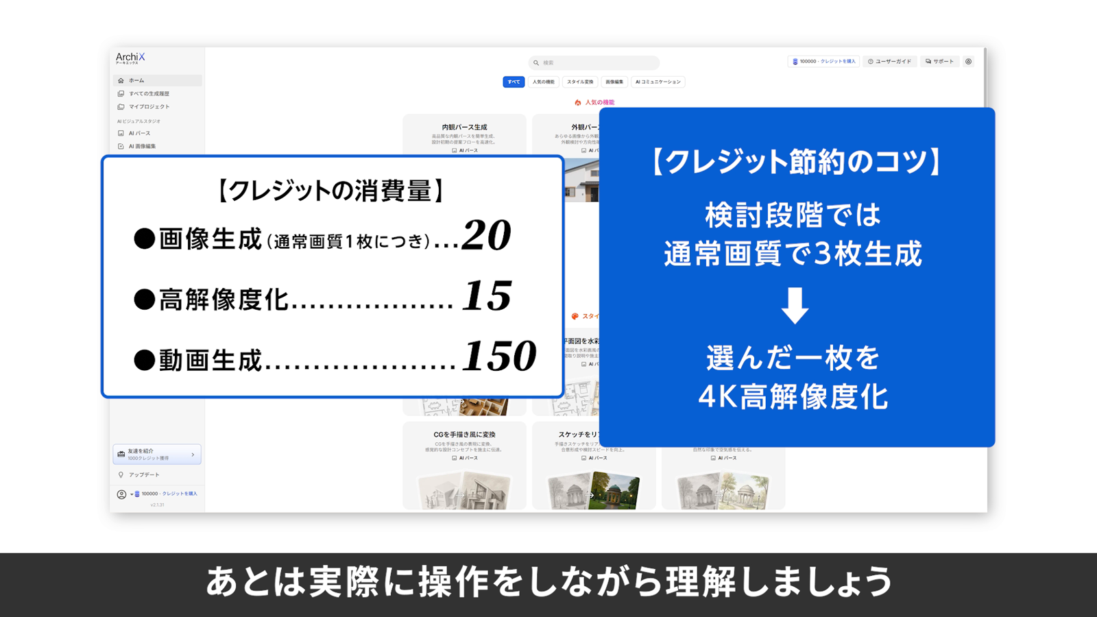 クレジットの消費量
