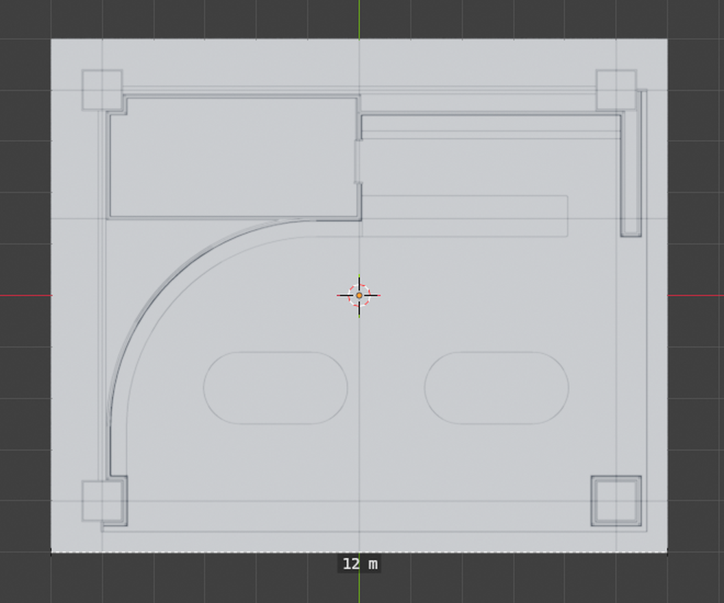 メジャーで図面の範囲の幅を測った画面