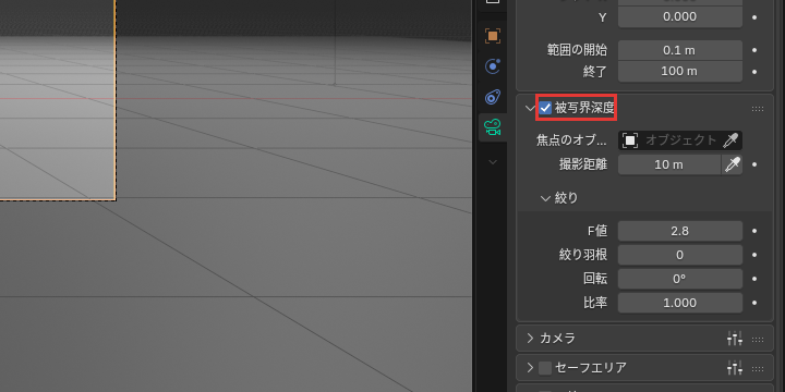 被写界深度のパネル
