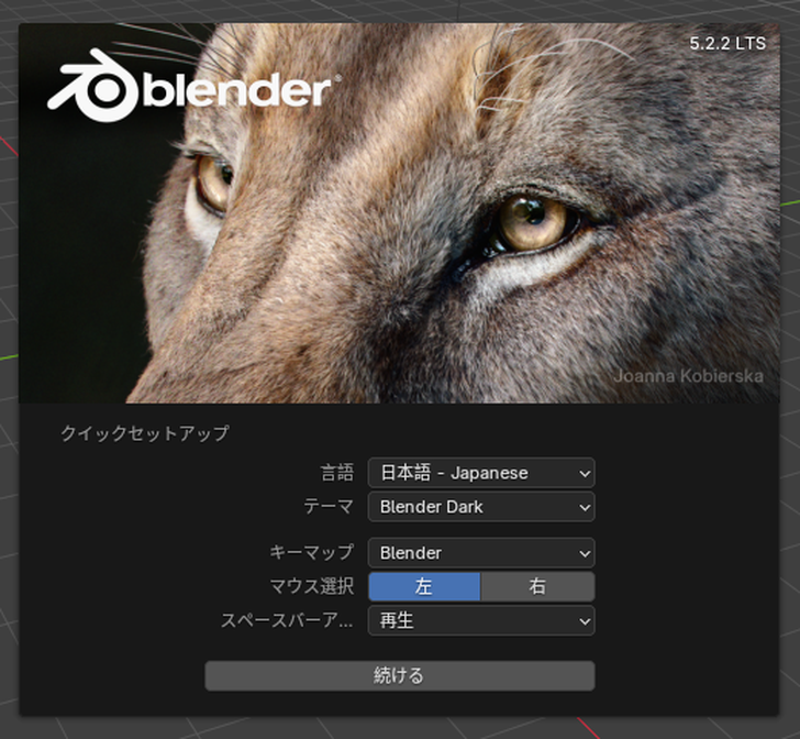 言語を日本語にしたクイックセットアップ
