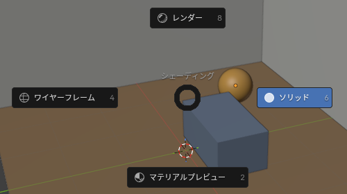 Zキーで出るパイメニュー