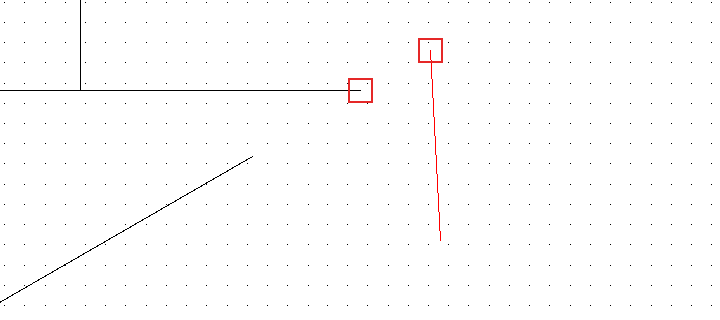 ずらした点から出る仮の線