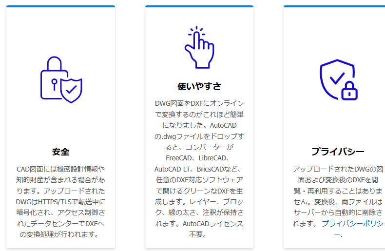 coolutils の頁の「安全」と「プライバシー」の説明