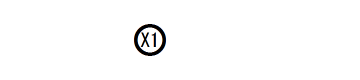 丸の中にX1