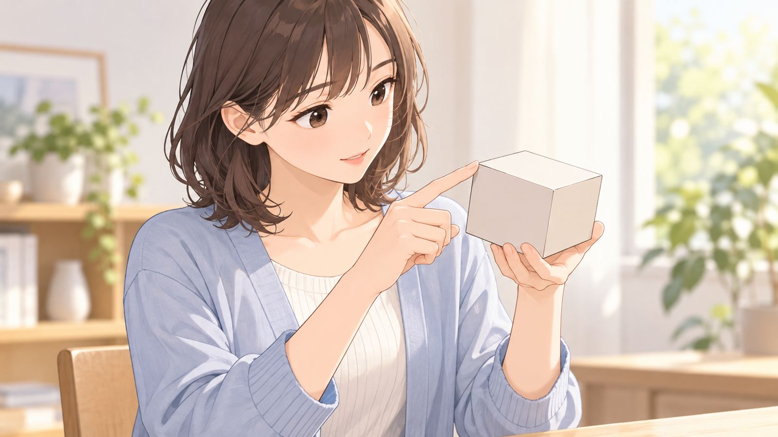 手に持った小さな箱の角を、指で1つずつ数えている人の挿絵
