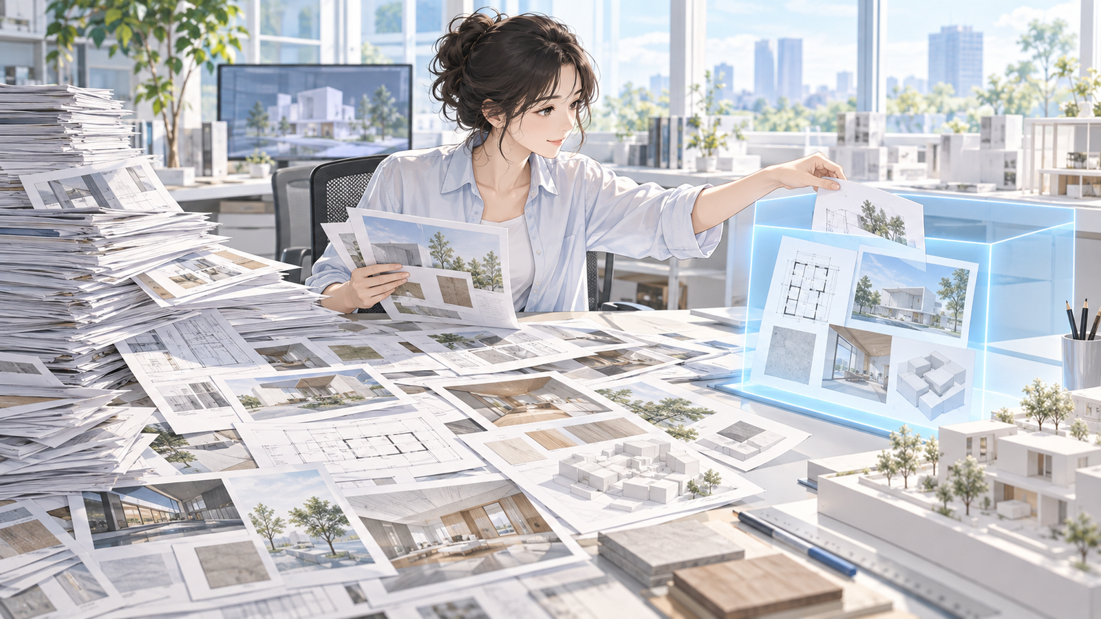 長い資料から要るページだけを抜き出して、AIに渡している場面